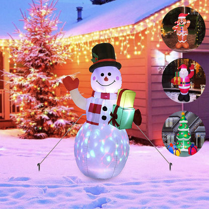 Christmas Inflatable LED Santa, Snowman & Tree – Glowing Outdoor Yard and Garden Decoration