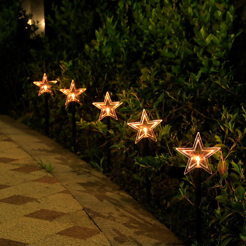 Solar Star & Snowflake Christmas Tree Lights – Waterproof Outdoor Garden Lawn Decoration