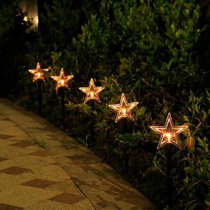Solar Star & Snowflake Christmas Tree Lights – Waterproof Outdoor Garden Lawn Decoration