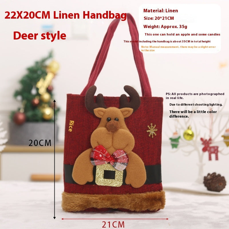 Christmas Candy Gift Tote Bags for Kids – Cute Santa, Elk, Snowman & Bear Handbags