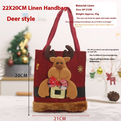 Christmas Candy Gift Tote Bags for Kids – Cute Santa, Elk, Snowman & Bear Handbags