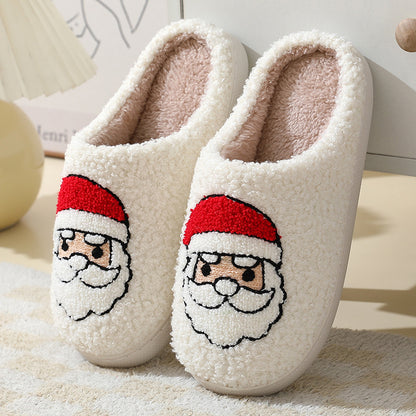 Cute Santa Claus Slippers – Warm Christmas Home Shoes for Couples