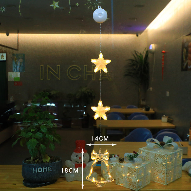 3pcs LED Christmas Star Hanging Lights – Window & Tree Decorations for Home and New Year