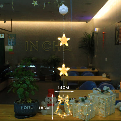 3pcs LED Christmas Star Hanging Lights – Window & Tree Decorations for Home and New Year