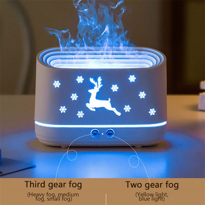 Elk Flame Humidifier & Diffuser – Christmas Home Atmosphere Lamp