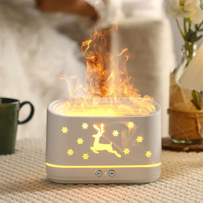 Elk Flame Humidifier & Diffuser – Christmas Home Atmosphere Lamp