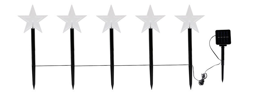 Solar Star & Snowflake Christmas Tree Lights – Waterproof Outdoor Garden Lawn Decoration