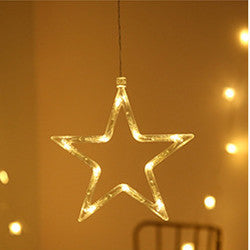 LED Star String Curtain Lights – Christmas Tree & Snowman Holiday Home Decoration