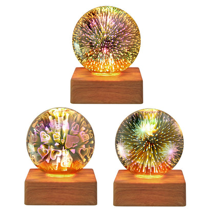 3D Firework Crystal Ball Night Light – USB LED Christmas Home Decor