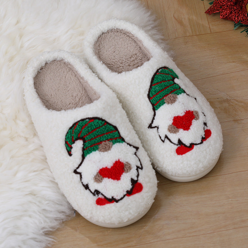 Cute Santa Claus Slippers – Warm Christmas Home Shoes for Couples