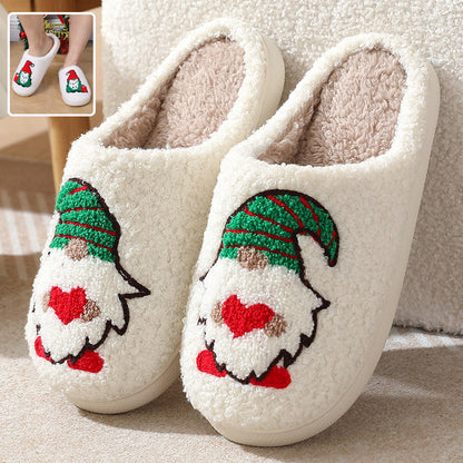Cute Santa Claus Slippers – Warm Christmas Home Shoes for Couples