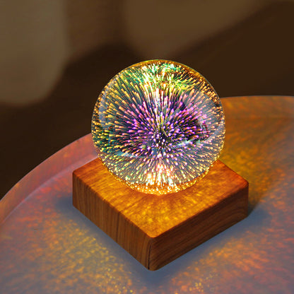 3D Firework Crystal Ball Night Light – USB LED Christmas Home Decor
