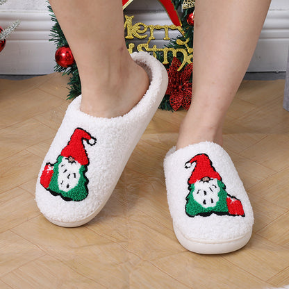 Cute Santa Claus Slippers – Warm Christmas Home Shoes for Couples