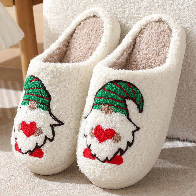 Cute Santa Claus Slippers – Warm Christmas Home Shoes for Couples