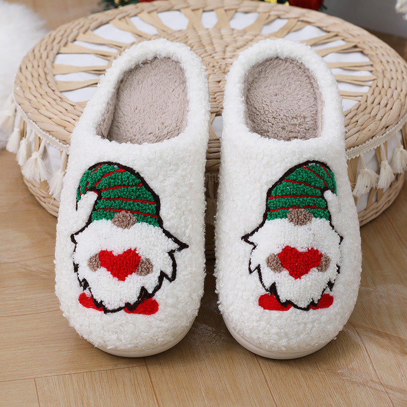 Cute Santa Claus Slippers – Warm Christmas Home Shoes for Couples