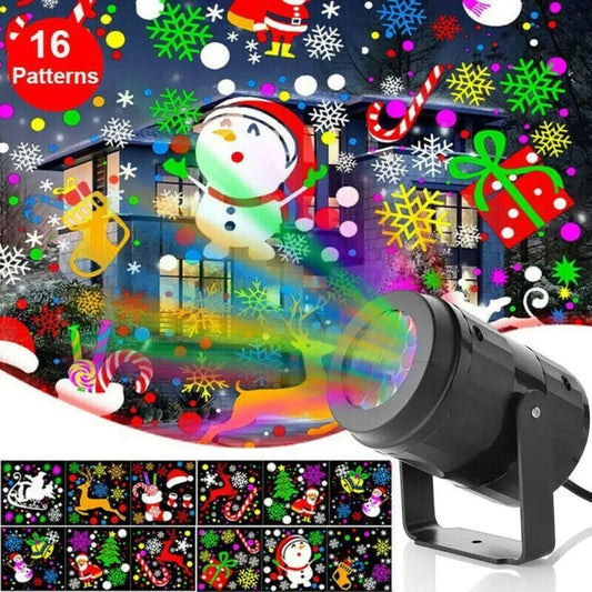 LED Snowflake Projector Light – Rotating Christmas Party Lamp for Outdoor & Garden Holiday Decorations