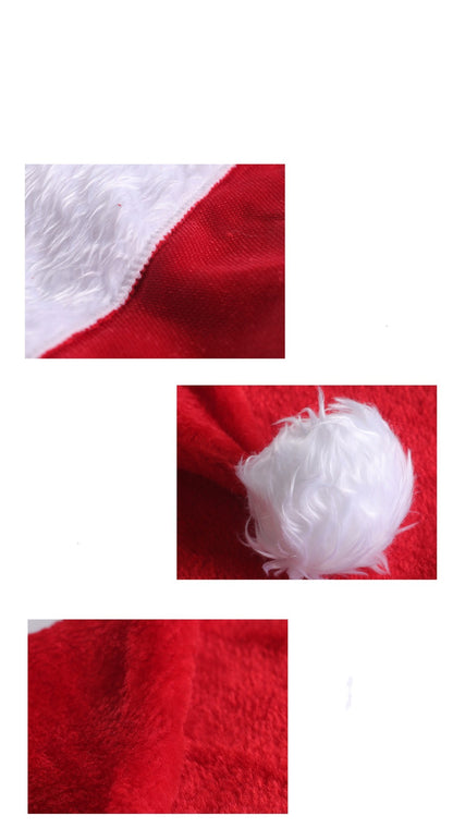 LED Santa Hat – Light-Up Plush Christmas Cap for Kids & Adults, Festive Holiday Party Decoration