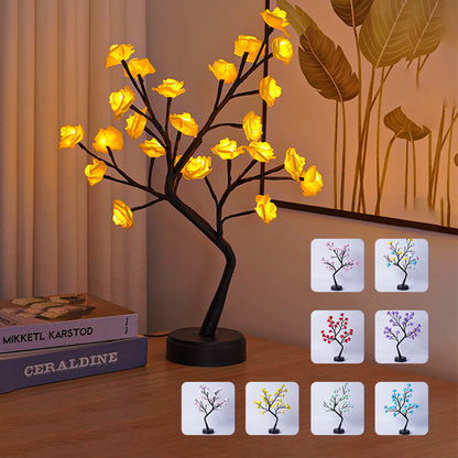 Rose Flower Tree Lamp – USB Fairy Light Table Decor for Home & Gifts