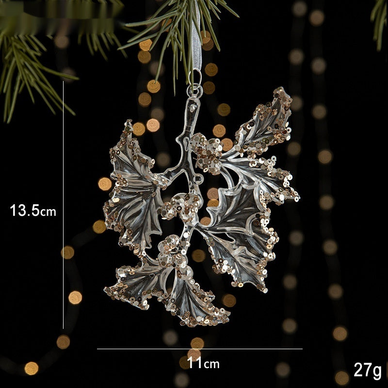Acrylic Christmas Pendant – Transparent Sequin Holiday Decoration