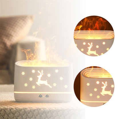 Elk Flame Humidifier & Diffuser – Christmas Home Atmosphere Lamp