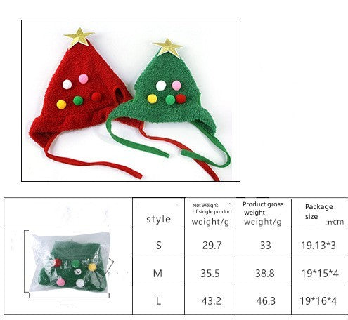 Christmas Tree Shape Pet Hat – Festive Holiday Costume for Cats & Dogs
