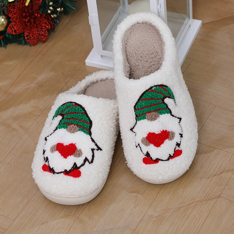 Cute Santa Claus Slippers – Warm Christmas Home Shoes for Couples
