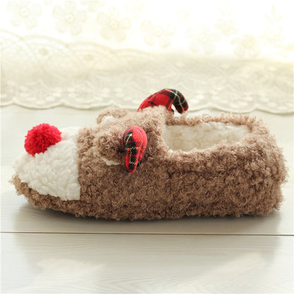Cute Elk Winter Slippers – Women’s Warm Cotton Home Shoes
