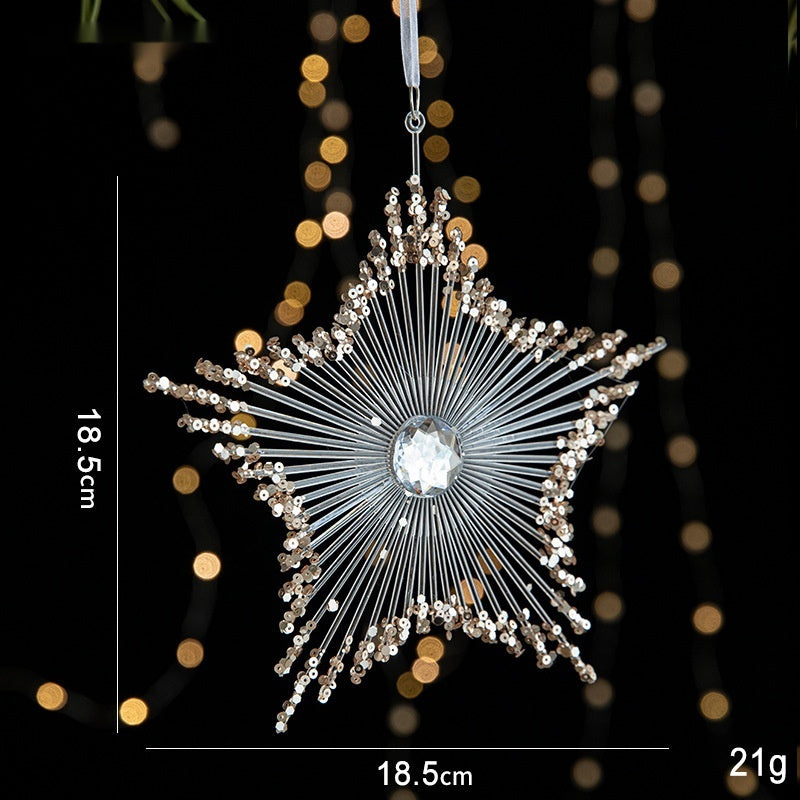Acrylic Christmas Pendant – Transparent Sequin Holiday Decoration