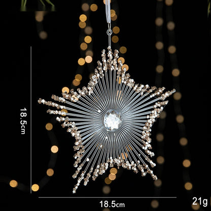 Acrylic Christmas Pendant – Transparent Sequin Holiday Decoration
